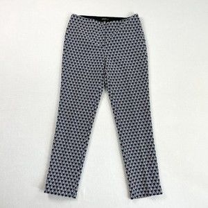 ❤️ J. McLaughlin Vanessa Slim Ankle Dress Pants Blue Jacquard Print Size 10